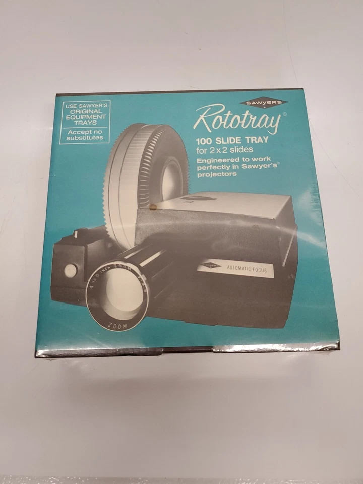 Bandeja deslizante para proyector giratorio Sawyer's Rototray 100 2x2 #6214 nueva sellada Foto 1 de 4
