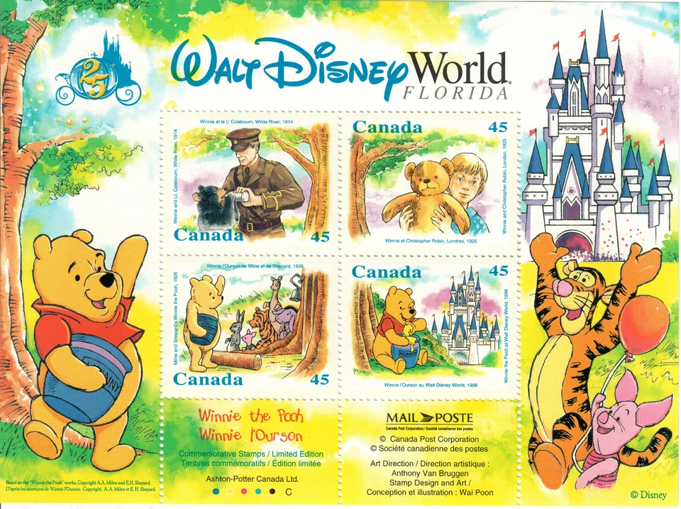 Canada - 1996 - Mini Sheet - Winnie the Pooh - 45¢ x4 - #4081 - Image 1 of 1