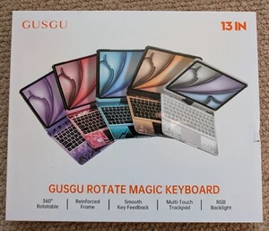 GUSGU Transparent Case W/Wireless Keyboard for iPad Pro 13 inch (M4) - 360° - Photo 1/17