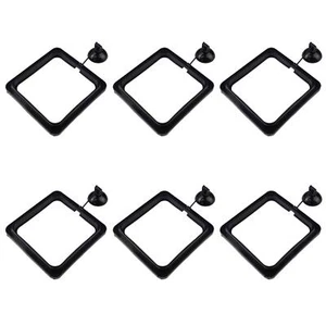 6 Pack Aquarium Fish Feeding Ring Floating Food Feeder Square Shape With Suction - Picture 1 of 4