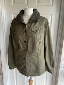 Chaqueta de mezclilla Nina Leonard imitación cuello sherpa talla grande - Imagen 1 de 5