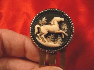 (cbs14-7) HORSE White Stallion CAMEO BOOKMARK book mark books art I love horses - Picture 1 of 1