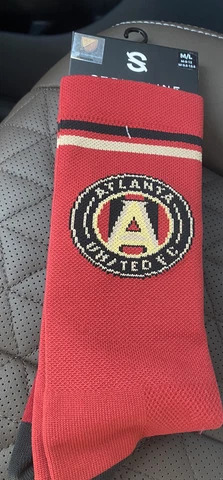 Atlanta United FC Knit Crew Socks Strideline Medium Large Men Women Red Black Cover