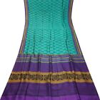 Namaste Vintage turkusowe sari 100% czysty jedwab nadruk indyjskie sari 6YD tkanina rzemieślnicza