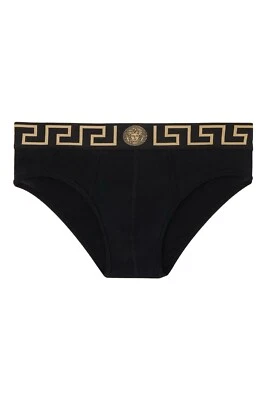 NWT Versace Mens Greca Border Brief Black Size 6 Large - Image 1 of 4