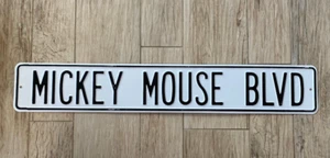 MICKEY MOUSE BLVD heavy metal road sign 36" x 6" - Unique and Hard to Find - Picture 1 of 10