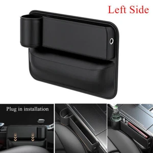 Left Side Car Seat Gap Filler Phone Holder Storage Box Organizer Car Accessories - Imagen 1 de 12