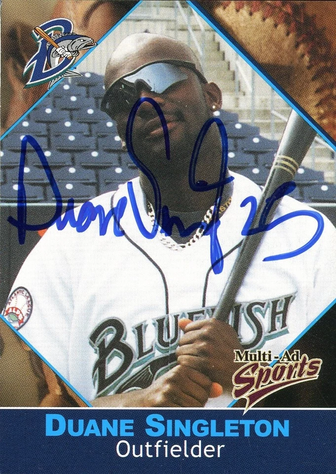 2000 Bridgeport Bluefish DUANE SINGLETON Signed Card autograph AUTO BREWERS RC - Image 1 of 1