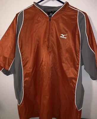 Mizuno Teamwear Protect Baseball Batting Jersey Orange mens medium - Imagem 1 de 4
