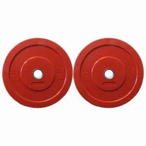 2x 25KG Olympic Bumper Barbell Weight Plates Home Gym Weightlifting Weights Set - Picture 1 of 9