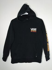 Vans Off The Wall Boys Size M Pullover Hoodie Black Spell Out Youth FLAW READ