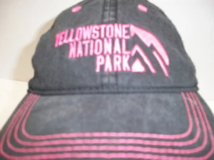 Yellowstone National Park Hat Cap Adjustable Black Pink Prairie Mountain - Picture 1 of 7
