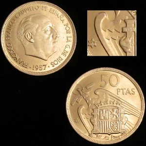 *GUTSE* FRANCO-9, 50 PESETAS 1957*58, PLUS, BRILLO ORIGINAL, SIN CIRCULAR. - Picture 1 of 1
