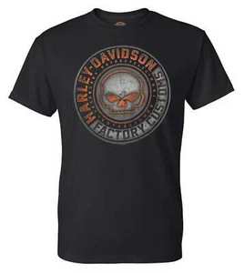 Camiseta para hombre Harley-Davidson Halo Willie G calavera cuello redondo manga corta - negra - Imagen 1 de 2
