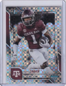Mario Craver 2025 Bowman Chrome U 1st Bowman X-Fractor #165 Texas A&M - Picture 1 of 2