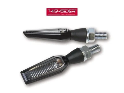 2 Paar HIGHSIDER LED Blinker FALCON, Motorrad, schwarz, universal, getöntes Glas - Bild 1 von 4