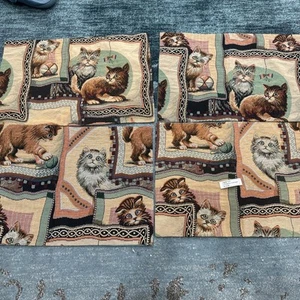 Vintage Woven Tapestry Placemats Playful Cats Presents 18”x12” Set of 4 NEW - Picture 1 of 6