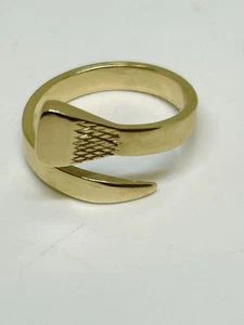 14k Gold Horseshoe Nail Design Ring - Picture 1 of 7