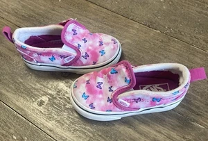Scarpe Vans slip on bambino taglia 6 colore rosa con farfalle in ottime condizioni! - Foto 1 di 5