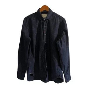 Robert Graham Button Up Shirt Men's Medium Navy Blue Geometric Tailored Fit - Picture 1 of 4