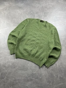 Loro Piana Vintage 100% Kaschmir Zopfmuster V-Ausschnitt Pullover Made in Italy Gr. 52 - Bild 1 von 15
