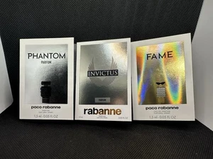 Paco Rabanne Fame Phantom Invictus Spray Sample .05oz/1.5ml Perfume 3 Piece - Picture 1 of 1