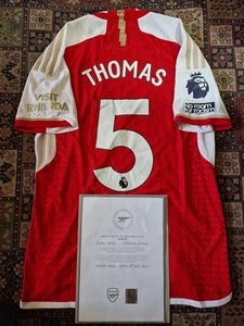 Camiseta de fútbol de jugador Arsenal FC 2023/24 usada en partido sin lavar certificado de autenticidad PL Partey Spurs - Imagen 1 de 9