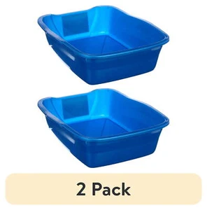 (2 pack) Van Ness Plastics Cat Litter Pan Blue Large, Odor Control - Picture 1 of 7