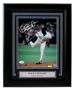 Foto autografiada de Dave Stewart 8x10 de los Azulejos de Toronto enmarcada JSA 180974 - Imagen 1 de 4