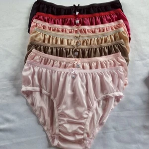 7 Bikini Nylon Höschen Unterwäsche seidig Frau Mann Slips leicht weich Hüfte 38"-42" - Bild 1 von 13
