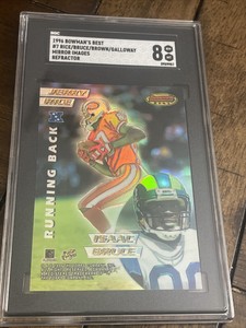 1996 Bowman's Best #7 Rice/Bruce/Brown/Galloway Mirror Images Refractor SGC 8