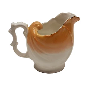 Antique Victoria Carlsbad Austria Peach Luster White Creamer #16 Gold Trim 4.5" - Picture 1 of 6