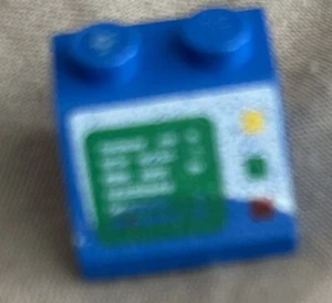 DRUCKFEHLER!! LEGO 1x 3039p23 Blaue Neigung 45 2 x 2 mit Computerbildschirm & rechts - Bild 1 von 3