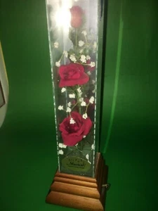 Vintage Lifelike Roses In Glass Musical Box. Plays  "My Favorite Things" - Picture 1 of 5