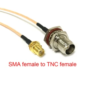 SMA female jack to TNC female bulkhead pigtail cable 6" for wireless router NEW - Picture 1 of 3