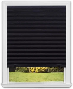 Redi Shade No Tools Original Blackout Pleated Paper Shade Black, 36" W X 72" L, - Picture 1 of 12