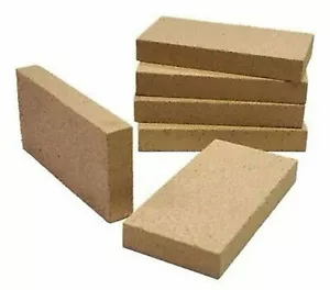 Fire Brick Multi Fuel Vermiculite Fireboard 12 Bricks 115mmx 70mm Wood Logburner - Picture 1 of 8