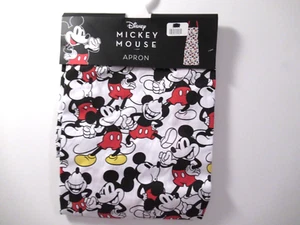 Disney Mickey Mouse Mosaic Apron White Red Black Kitchen tie - Picture 1 of 2