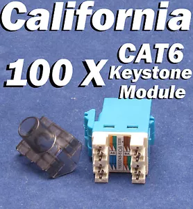 LOTTO 100 x Keystone 8P8C CAT6 RJ45 rete 110 stile presa punzone down jack blu - Foto 1 di 11