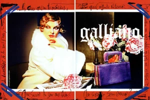 2009 Galliano Linda Evangelista John fashion 2-page MAGAZINE AD - Imagen 1 de 1