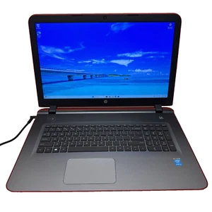 RED COLOR HP PAVILION 17T/i5-5200/16GB RAM/512GB SSD/FHD/DVD/WINDOWS 11/CHARGER - Picture 1 of 15