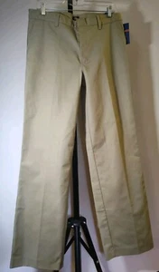 NWT Dickies Boy's Flat Front Pants Classic Fit Straight Leg 20 Regular Khaki FS - Picture 1 of 4