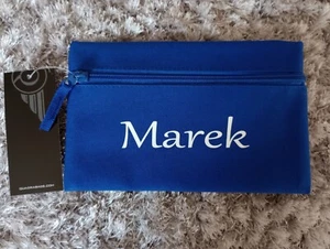 personalised pencil case Blue Zipped Quality Quadra - Picture 1 of 4