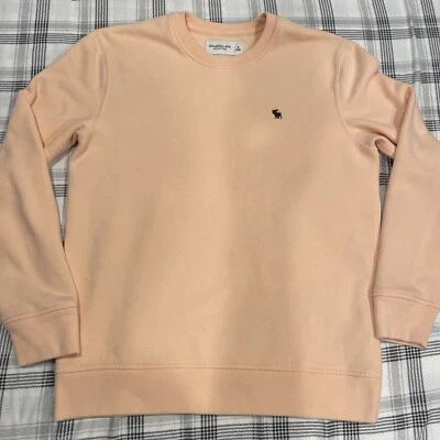 Abercrombie& Fitch Pullover Sweatshirt Mens Small Peach Soft Fleece Relaxed Crew - Image 1 of 4