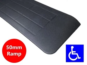 RUBBER THRESHOLD RAMP 50mm WHEELCHAIR ACCESS DISABILITY DOOR STEP WEDGE MAT - Picture 1 of 8