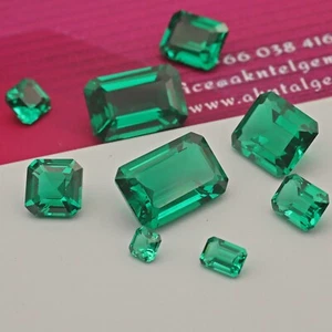 4.0-15.0mm EMERALD GREEN MEDIUM NANO CRYSTAL HEAT RESISTANT EXCELLENT CUT - Picture 1 of 12