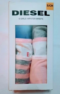 Diesel Girls Underwear Hipster Briefs Pack Of 6 Size S(6-7) - Picture 1 of 9