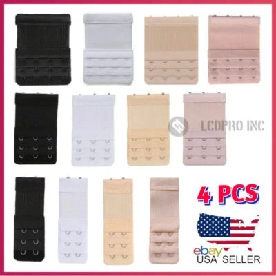 4Pcs Adjustable Bra Extender 2/3/4 Hooks with Elastic Underwear Strap Extension - Image 1 of 4