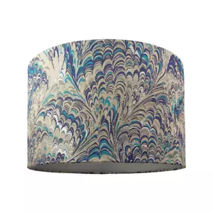 Contemporary and Vivid Peacock Print Table/Pendant Lamp Shade in Soft Cotton ... - Picture 1 of 6