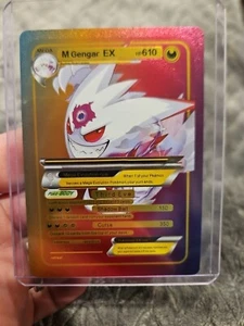 Carta Pokemon da collezione M Gengar EX Rainbow Foil Fan Art in vinile - Foto 1 di 5
